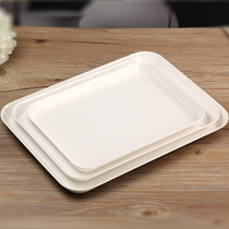 密胺茶盘放杯子的托盘长方形塑料欧式水果盘家用白色商用简约托盘