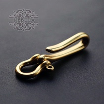 纯铜金属U型黄铜钩扣财布钩子纯黄铜U型钩扣户外汽车钥匙扣钥匙圈
