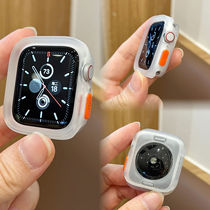 适用苹果手表Apple watch9防摔TPU半包软保护壳iwatch7se26透明套