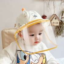 婴儿防护帽子防飞沫冬面罩儿童防护帽宝宝防疫帽子冬季防风面部罩