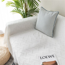北欧摩登老上海洋房复古盖布棉线毯防滑沙发垫沙发巾野餐毯全盖