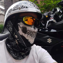 户外摩托车骑行运动冰丝防晒面巾3D魔术头巾围脖套透气骷髅面罩夏