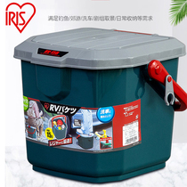 日本进口爱丽思车用收纳箱后备箱 食品级水桶 大号车载工具整理箱