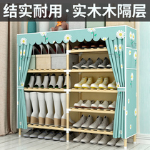 鞋架子简易实木多层防尘家用门口简约现代小窄收纳木质鞋柜经济型