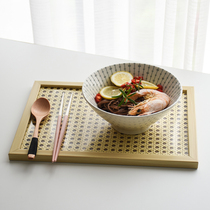 水滴线条日式手绘斗笠面碗餐具水果沙拉碗家用拉面碗泡面碗汤碗