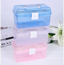 文具小工具箱化妆箱盒子多功能收纳箱双层透明铅笔盒美术沐足箱子