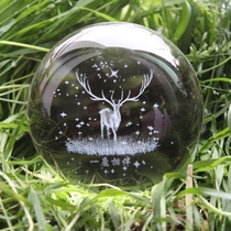 水晶球麋鹿星空透明创意装饰品玻璃球小摆件圆球生日礼物女孩毕业