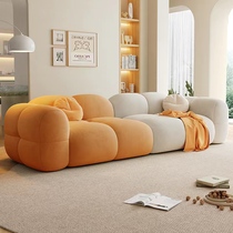 奶油风法式猫抓绒布客厅果冻直排轻奢简约现代大小户型沙发