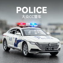 车致合金大众CC公安车汽车模型110警察车男孩玩具车儿童警车玩具