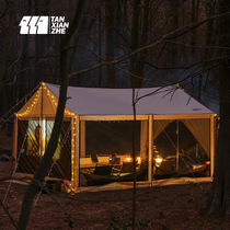 探险者庇护所帐篷户外便携式折叠黑胶棉布天幕防蚊虫速开自动凉棚