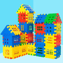 儿童早教益智拼插数字方块幼儿园宝宝塑料拼装大号房子积木玩具