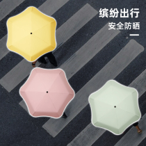 Cmon自动雨伞安全圆角折叠晴雨两用轻便黑胶防晒紫外线遮阳太阳伞