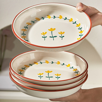 釉下彩陶瓷盘子菜盘家用2024新款碗碟套装高级感餐具碟子深盘餐盘