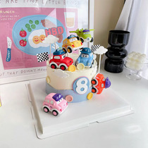 卡通超级宝宝巴士回力飞机飞天小汽车蛋糕装饰摆件男孩生日装扮