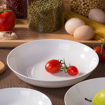 纯白色创意骨瓷餐盘套装餐具圆形汤盘陶瓷菜盘家用深盘菜盘子碟子