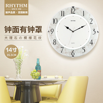 RHYTHM丽声挂钟客厅卧室静音14英寸现代圆形简约欧式时钟CMG400