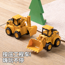 儿童按压小汽车宝宝玩具男孩挖掘机压路机挖土机推土机叉车工程车