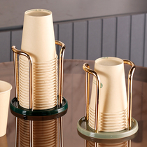 轻奢纸杯架一次性杯子取杯器桌面水杯收纳架子咖啡茶杯水杯置物架