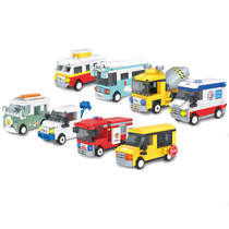 兼容乐高积木迷你街景城市建筑汽车拼装玩具消防车模型男女孩礼物