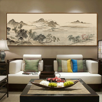 新中式沙发背景墙装饰画客厅风水靠山国画山水水墨挂画大尺寸壁画