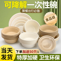 一次性碗纸碗食品级家用盘可降解餐盒野餐盒环保碗筷户外餐具饭碗