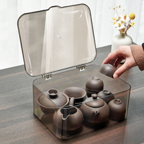 茶具收纳盒带盖防尘茶几桌面茶壶放功夫茶杯茶叶碗杯子储存置物架