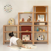 异果酱靠墙书架开放实木置物架儿童储物柜儿童房书柜落地展示柜
