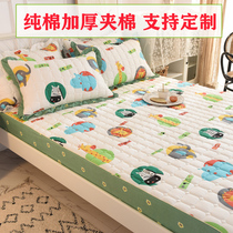 定制床笠纯棉加厚夹棉全棉单件儿童床垫套床罩1.2m薄垫1.35榻榻米