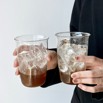 冰拿铁咖啡玻璃杯美式饮品杯耐热高温高硼硅透明冷饮杯喝水杯子女