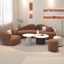 2023新款沙发小户型洋气服装店卧室弧形沙发懒人懒人沙发奶茶店