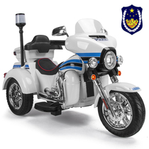 儿童电动摩托车警车可坐大人双人男女宝宝小孩充电三轮玩具车汽车