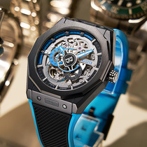 2024新款德国布加迪名正品牌全自动机械男士手表镂空夜光防水腕表