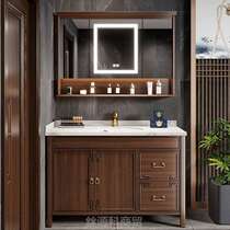 洗手盆卫浴卫生间浴室柜组合中式柜洗脸洗漱落地式实木橡木新台柜
