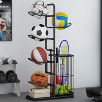 篮球收纳架家用室内球类足球排球羽毛球摆放置物架运动器材收纳筐