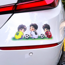 汽车贴纸个性创意动漫足球小子卡通划痕遮挡遮盖刮后杠侧门车身贴