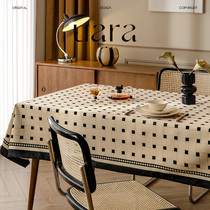UARA莫比复古餐桌布艺高级感桌布长方形盖布巾家用轻奢圆形茶几布