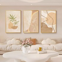 北欧奶油风客厅装饰画现代简约沙发背景墙挂画抽象三联画卧室壁画