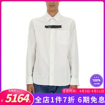 Versace/范思哲新款男装男士时尚休闲修身系扣长袖白色纯棉衬衫