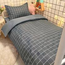 学生寝室高低床单人三件套男生格子床单被套80x90x190x100x200cm