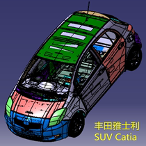 丰田雅力士yaris整车SUV汽车三维几何数模型白车身骨架副车架悬挂