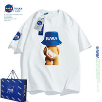 NASA联名背包小熊短袖T恤男童女童2024夏季新款中大童儿童装上衣
