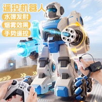 遥控机器人坦克玩具可开炮小男孩摇控汽车电动黑科技手控感应儿童