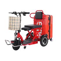 五菱菱猫折叠电动三轮车超轻便携双人代步车残疾人专用小型电瓶车