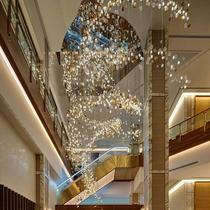 酒店大堂大型吊灯玻璃水晶琉璃不锈钢LED灯具非标工程设计师定制