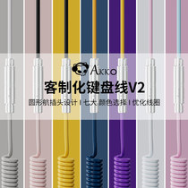 AKKO客制化机械键盘线弹簧数据线TYPEC螺旋个性金属圆接口航插线