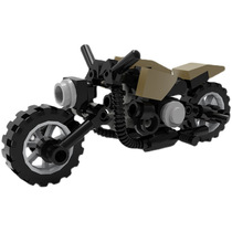 MOC积木玩具兼容乐高拼装迷你复古摩托车可坐人仔益智力男孩礼物