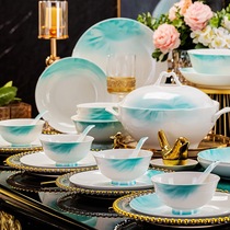 2024新款碗筷碗碟套装家用轻奢乔迁骨瓷陶瓷餐具套装碗盘景德镇