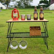 户外折叠网桌竹板桌子野营自驾野餐桌烧烤桌茶几铁桌沥水架网格桌