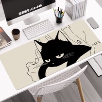 可爱猫咪鼠标垫超大号女生电脑桌垫键盘护腕垫子滑鼠垫办公桌垫小