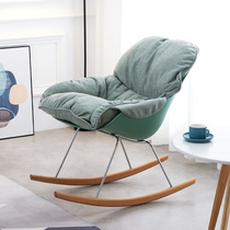 厂销新北欧摇椅沙发家用单人椅客厅休闲懒人简约躺椅布艺阳台摇摇